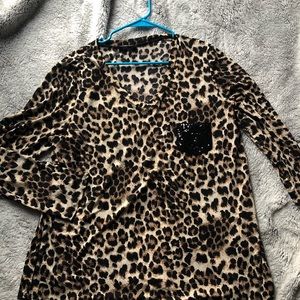 Heimish Ladies Cheetah Blouse 2x